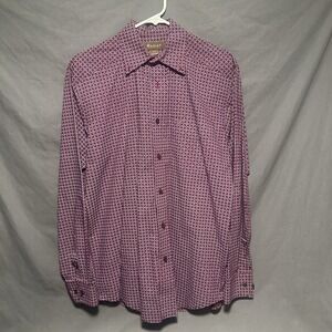 Ariat Long Sleeve Burgundy Western Geometric Pattern Women's Button Shirt Size S